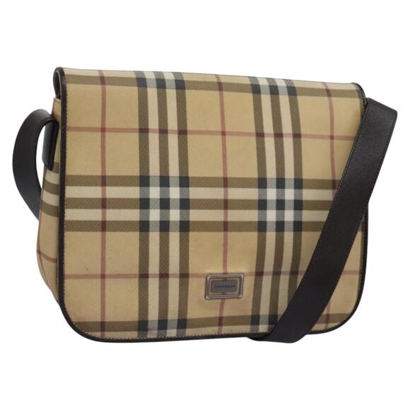 Burberry Nova Check Shoulder Bag Pvc Beige Brown - Picture 1 of 16